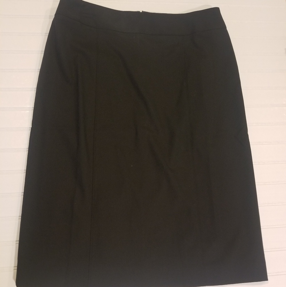 Lands End Black Suiting Pencil Skirt